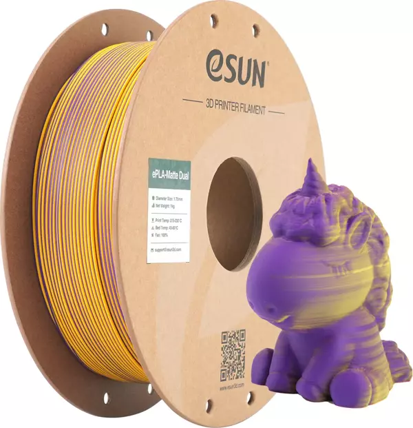 eSUN ePLA-Matte Dual Mor Sarı Filament 1.75 mm 1 Kg - Image 1