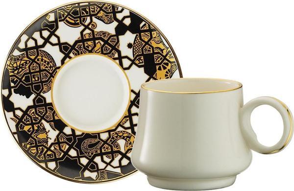 Sandro Moreno 1453 Burçlar Yüzük Gold 12 Parça 6 Kişilik Kahve Fincan Takımı 90 ml - Image 1