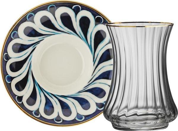 Sandro Moreno 1898 İznik Optik 12 Parça 6 Kişilik Çay Seti 150 ml - Image 1