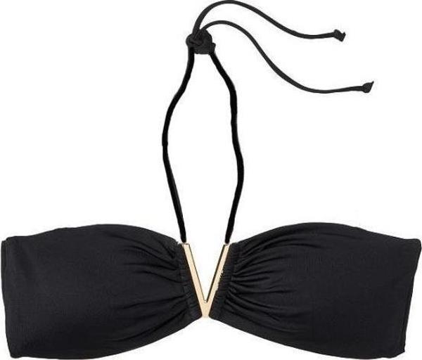Metal aksesuarlı straplez bikini üstü - Image 1