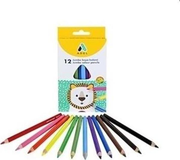 Adel Jumbo Üçgen Boya Kalemi 12 Renk - Image 1