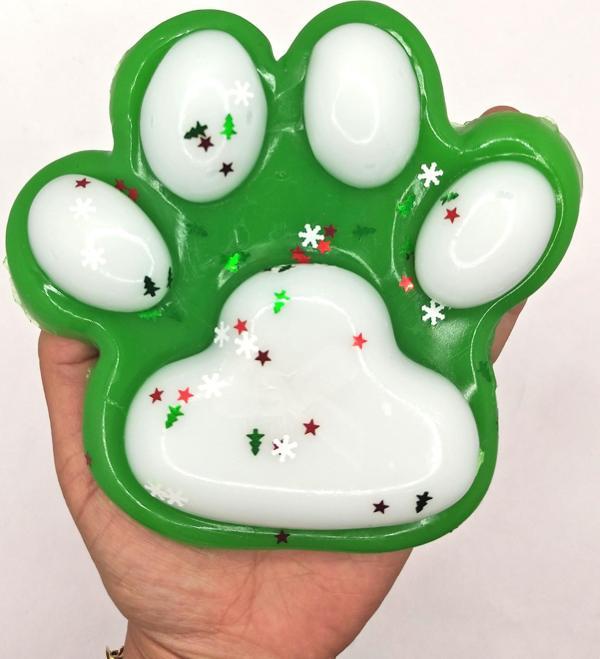 Dev Pati Squishy Taba Squishy Kedi Pati Sıkma 14 cm Pullu Pati Sukuşi - Yeşil - Image 1