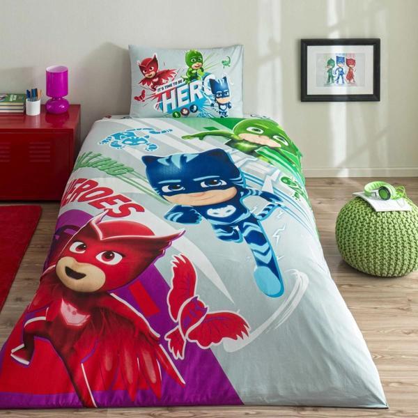 TAÇ PJ MASKS SUPER TEAM TEK KİŞİLİK LİSANSLI NEVRESİM TAKIMI - Image 1