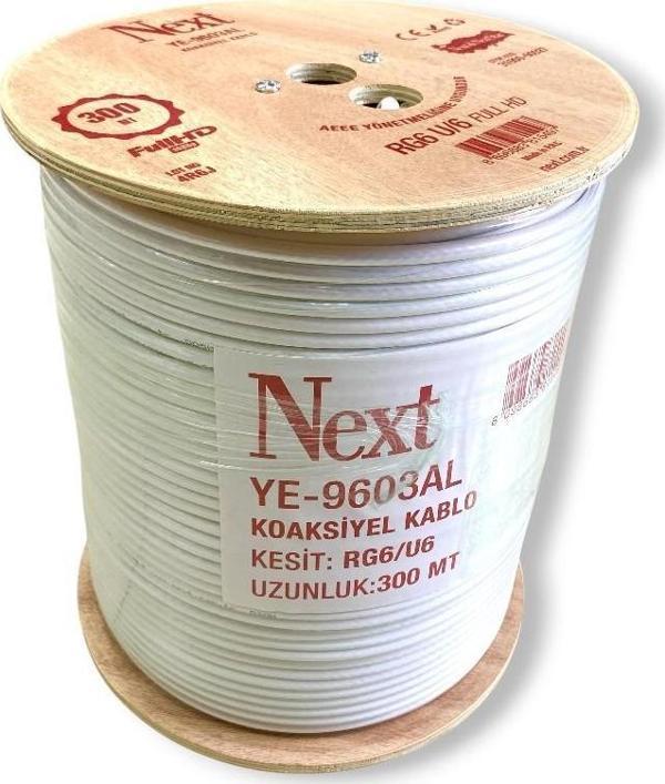 NEXT YE-9603AL RG6U6 Full HD Koaksiyel Anten Kablosu 96Tel 300Metre - Image 1
