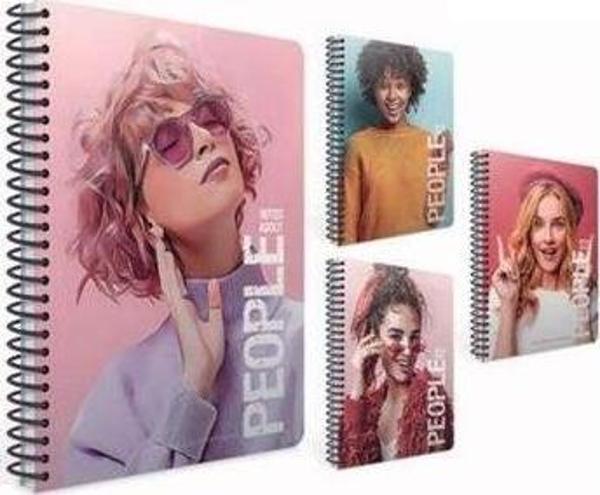 Gıpta People Spiralli Sert Kapak Defter 17x24 120 Yaprak Çizgili - Image 1