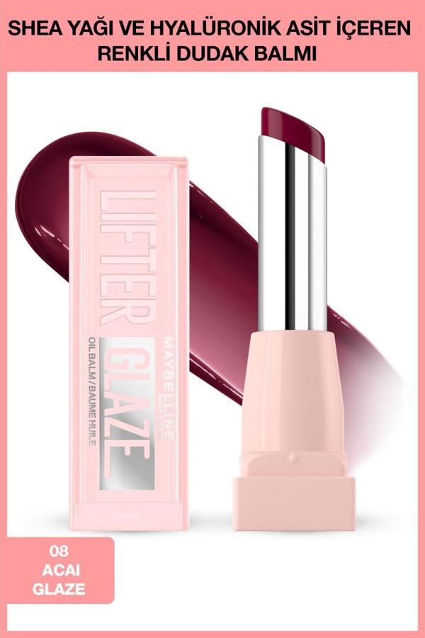 Maybelline New York Lifter Glaze Shea Yağı ve Hyalüronik Asit içeren Renkli Dudak Balmı - 08 Acai Glaze - Image 1