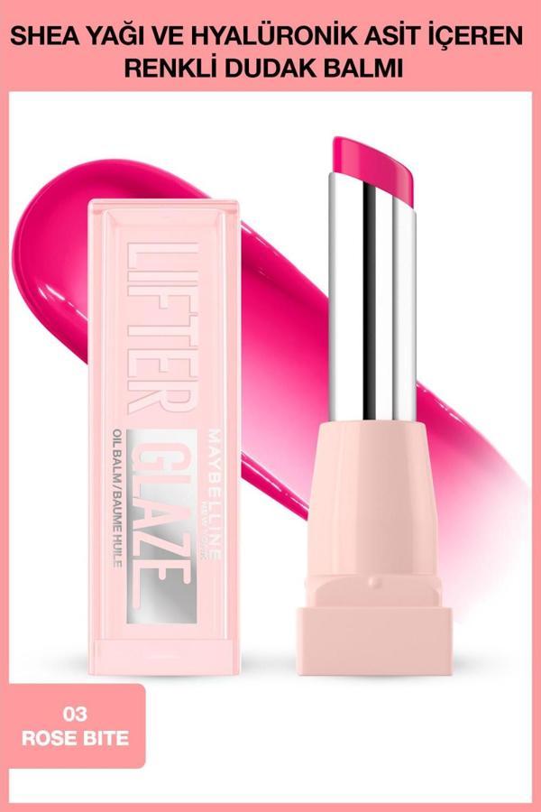 Maybelline New York Lifter Glaze Shea Yağı ve Hyalüronik Asit içeren Renkli Dudak Balmı - 03 Rose Bite - Image 1