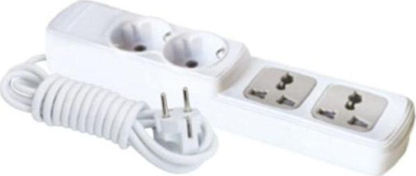F196C – 2+2 Universal Grup Priz 5 Metre | Geniş Erişim Alanlı Çoklu Priz - Image 1