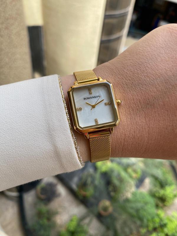 Romanson RM0B14LLGGMS1G Quartz Hasır Kordonlu Altın Rengi 28 mm Kadın Kol Saati - Image 1