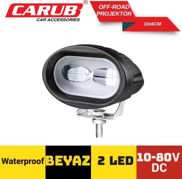 Sis Farı (1 Adet) Off Road Beyaz Carub 3010612 10-80v 2led Beyaz 10x6cm - Image 1
