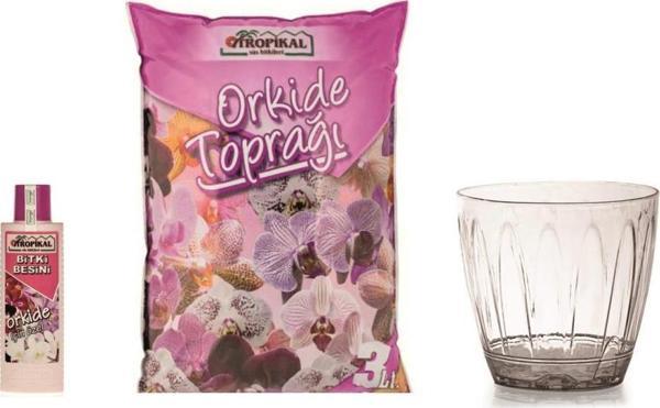Orkide Toprağı, Orkide Saksısı (1.5L) ve Orkide Besini 3'lü Seti - Image 1