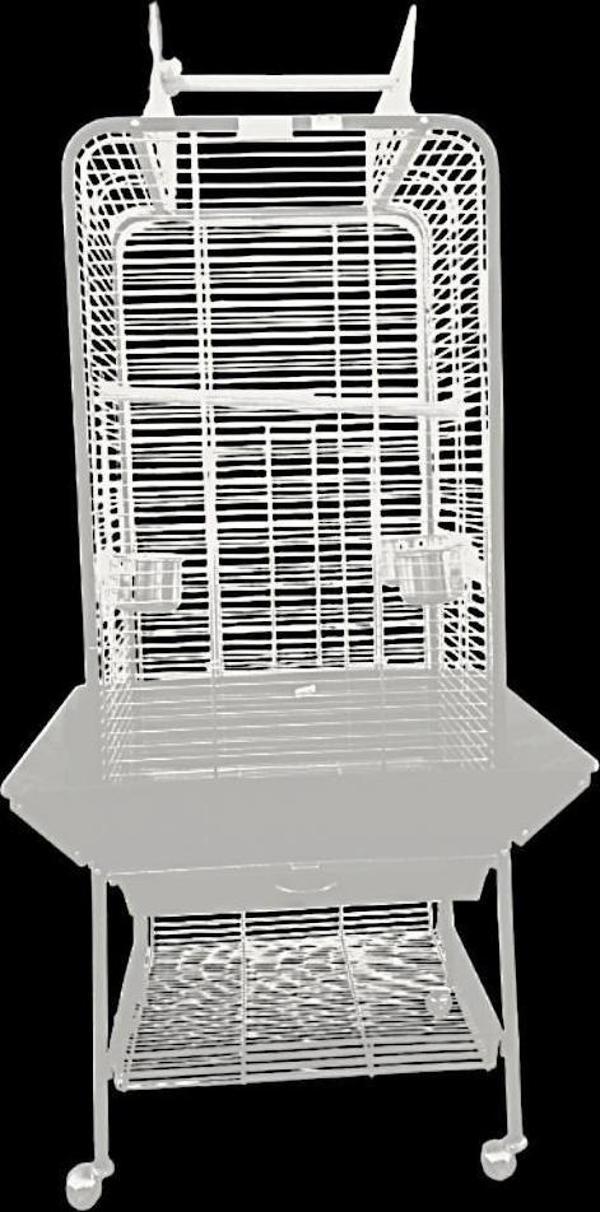 Dayang Papağan Eğitim Kafesi Ayaklı 59x59x152cm Beyaz - Image 1