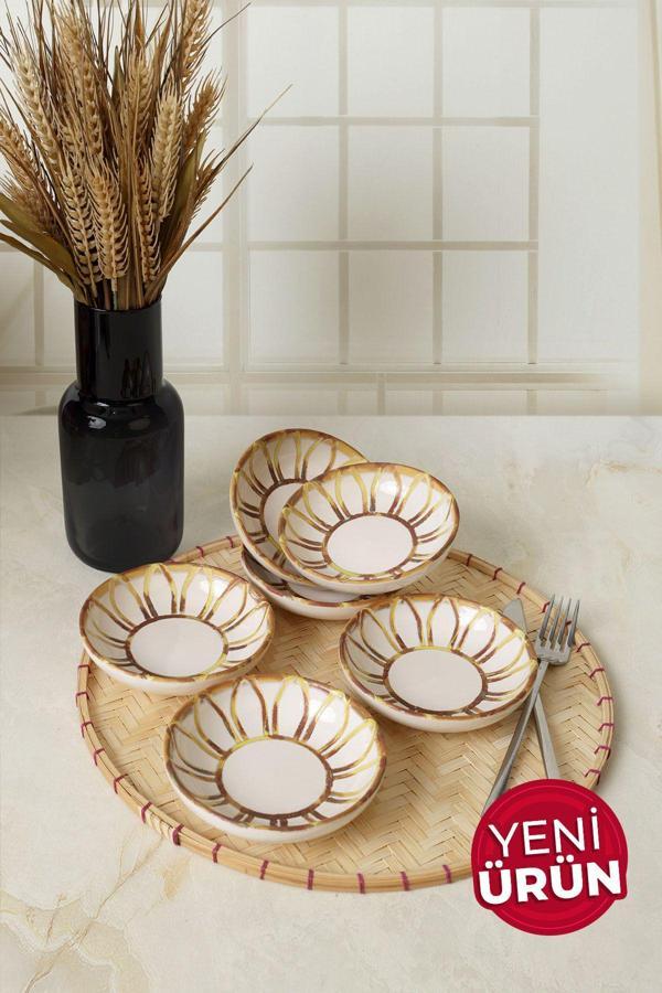 Keramika Worn Gold Halka Çerezlik / Sosluk 13 Cm 6 Adet 22967 - Image 1