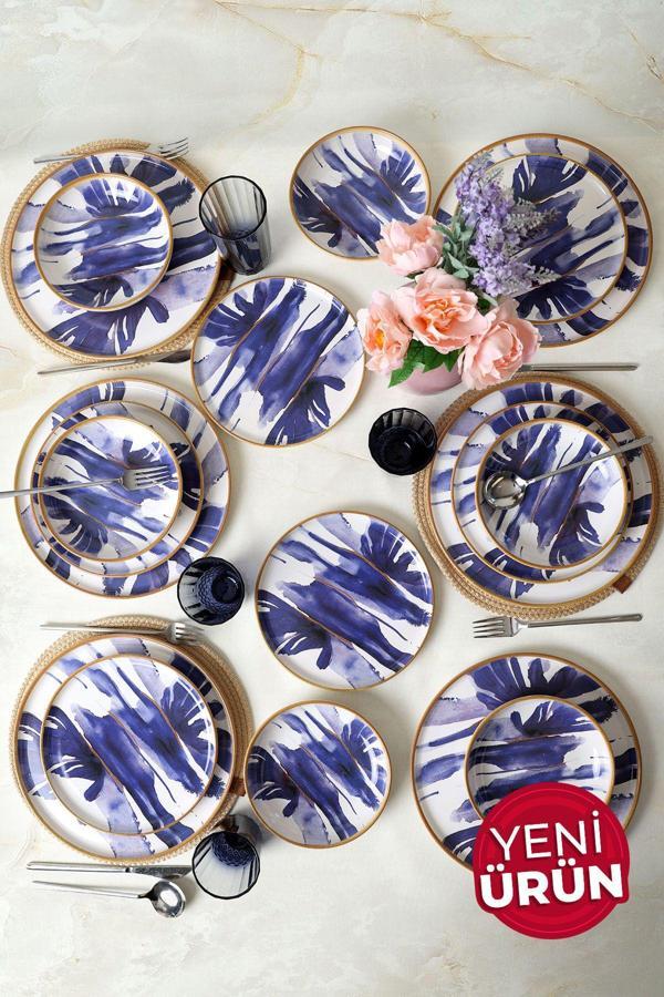 Keramika Brush & Bloom Yemek Takımı 18 Parça 6 Kişilik 22956 - Image 1