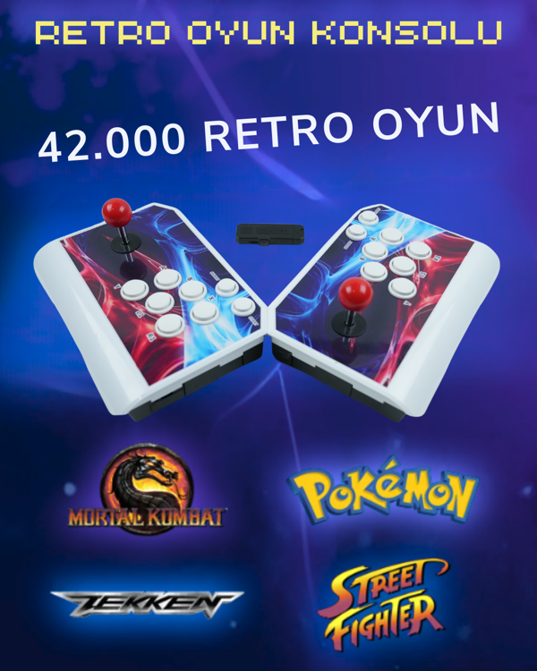 HABL 2025 Retro Arcade Kablosuz Oyun Konsolu 42.000 Oyunlu Süper BoxOyun - Image 1