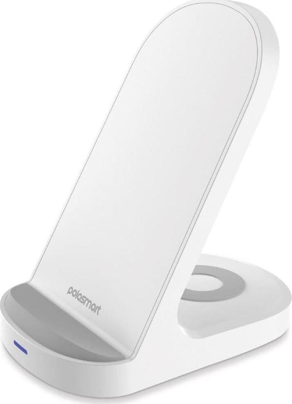 Polosmart 2 In 1 Masaüstü Kablosuz Şarj Cihazı Beyaz PBS129 - Image 1