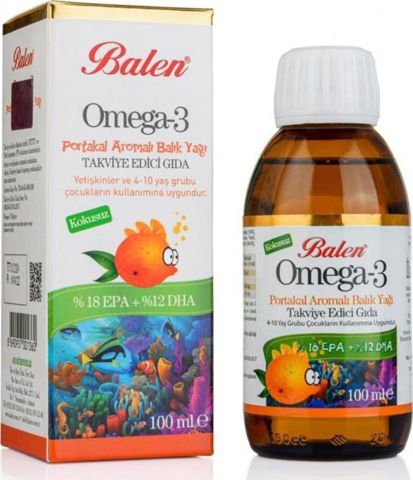 Balen Portakal Aromalı Omega 3 Balık Yağı 100 Ml - Image 1