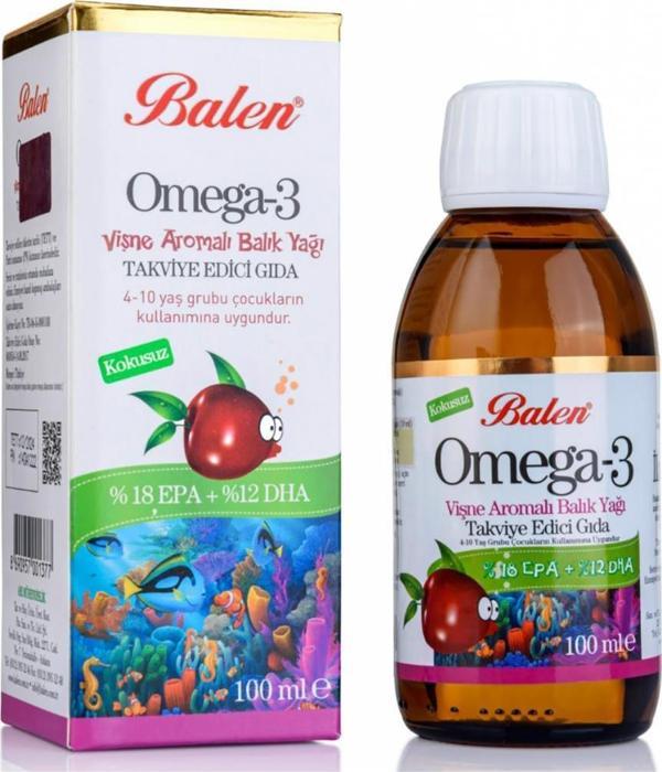 Balen Vişne Aromalı Omega 3 Balık Yağı 100 Ml - Image 1