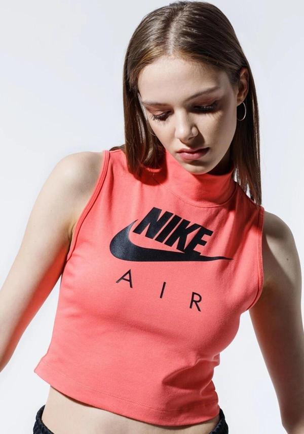 Nike Air Women's Mock CropTank Boğazlı Yaka Pembe Atlet - Image 1