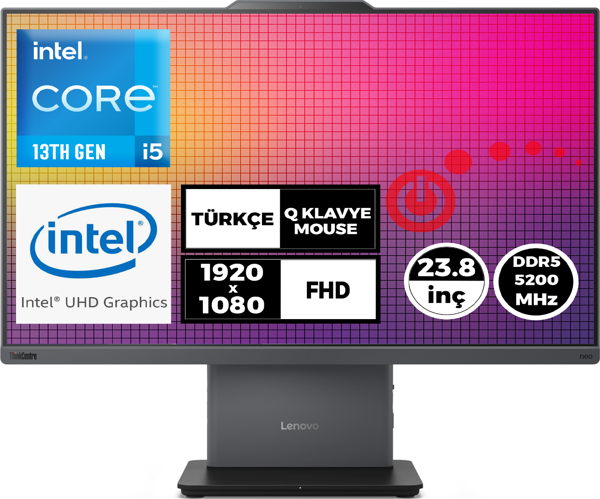 Lenovo ThinkCentre Neo 50a 24 G5 i5-13420H 16GB 512GB SSD 23.8"FHD Fdos All In One PC 12SC000YTR 001 - Image 1