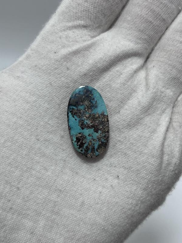 Okyanus Temalı Doğal Kabaşon Firuze Taşı 20,1 Karat - Turkuaz Taşı 4,02 Gram - Image 1