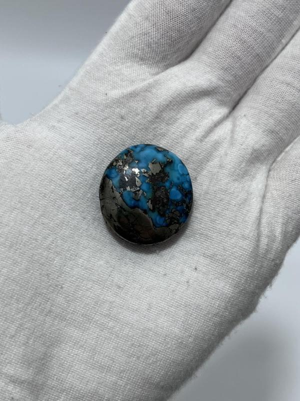 Okyanus Temalı Doğal Kabaşon Firuze Taşı 74,4 Karat - Turkuaz Taşı 14,89 Gram - Image 1