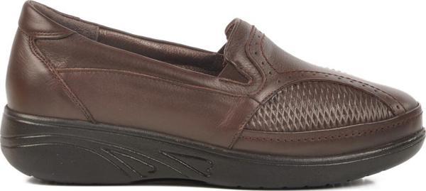 Kahve Hakiki Deri Anatomik Kadın Casual Ayakkabı 42652 Z - Image 1