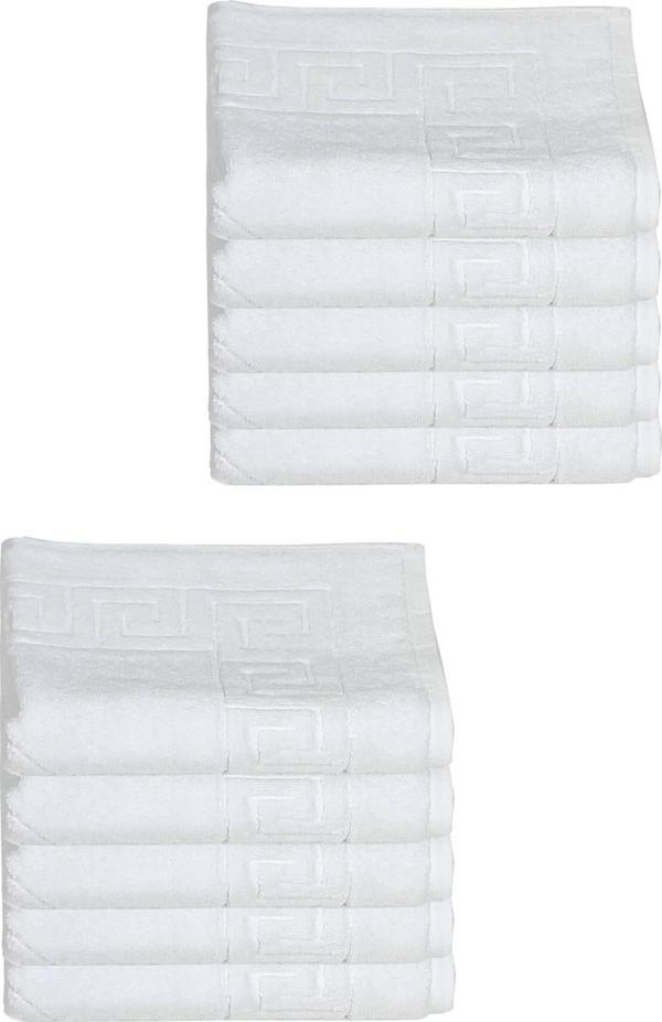 10 lu Otel Ayak Havlusu Bukle Ayak İzli 50x70 Cm Beyaz 16/2 Avs 250 Gr - Image 1