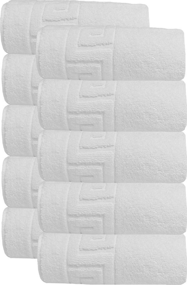 10 lu Otel Ayak Havlusu Bukle Ayak İzli 50x70 Cm Beyaz 20/2 Ring 250 Gr - Image 1