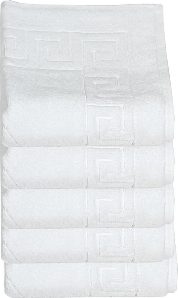 5 li Otel Ayak Havlusu Bukle Ayak İzli 50x70 Cm Beyaz 16/2 Avs 250 Gr - Image 1