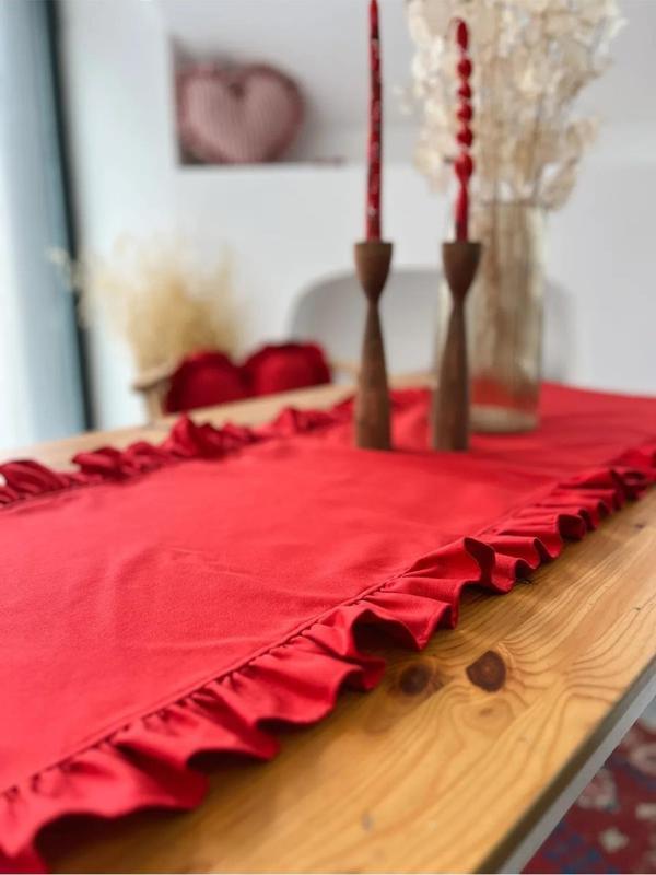 Lovely Kırmızı Fırfırlı  Runner 40x120 cm - Image 1