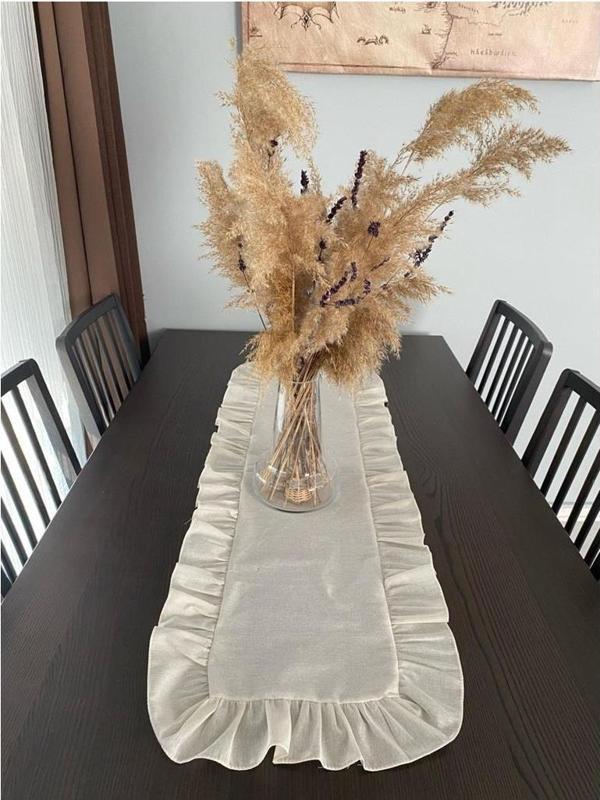 Natural Krem Fırfırlı Runner 40*120 cm - Image 1