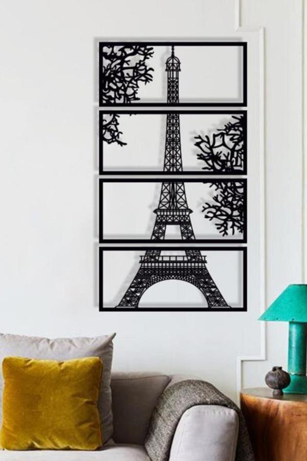 Paris Eyfel Kulesi Tablosu Ahşap Dekoratif Duvar Tablosu - Image 1