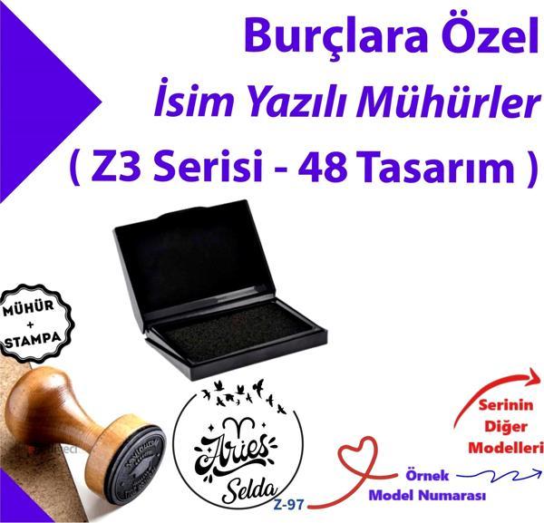 Burçlara Özel Mühür, Burç Tasarımlı Kaşe, Doğum Gününe Göre Burçlu Hediyelik Kaşe Z3 Serisi - Image 1