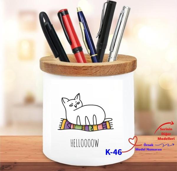 Kedi Tasarımlı Kalemlik, Arkadaşa Hediyelik Kalemlik K Serisi (100 Model) - Image 1