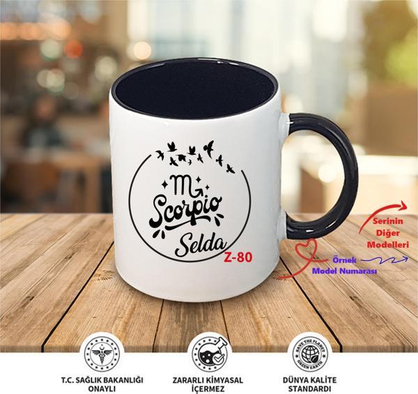Kişiye Özel Burç Temalı Siyah Kupa, Burçlara Özel Tasarımlar Z2 Serisi - Image 1