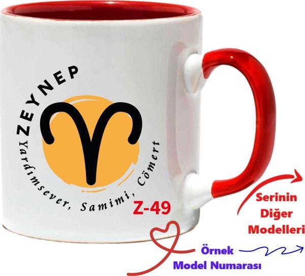 Kişiye Özel Burçlu Kırmızı Kupa, Burçlara Özel Tasarımlar Z2 Serisi - Image 1