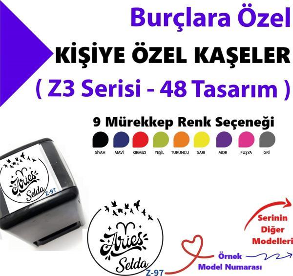 Kişiye Özel Kaşe Burçlu Kaşeler, Otomatik Burç Tasarımlı Kaşe Z3 Serisi - Image 1