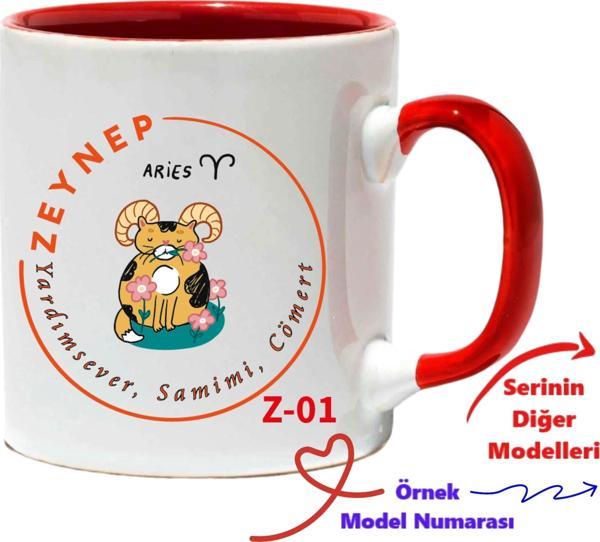 Kişiye Özel Kırmızı Kupa, Burçlara Özel Kırmızı Kupa Bardak Z1 Serisi - Image 1