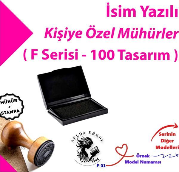 Kitap Mührü, Kitap Kaşesi, Kişiye Özel Hediyelik Mühür, İsimli Mühür F Serisi (100 Model) - Image 1