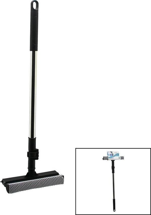 2İN1 BAŞLI=ÇEKPAS - FİLE KAPLI SÜNGER ÇOK AMAÇLI YÜZEY TEMİZLİK MOP - CAMSİL KİLİTLİ UZAYAN METAL SAP=56-94CM (2818) - Image 1