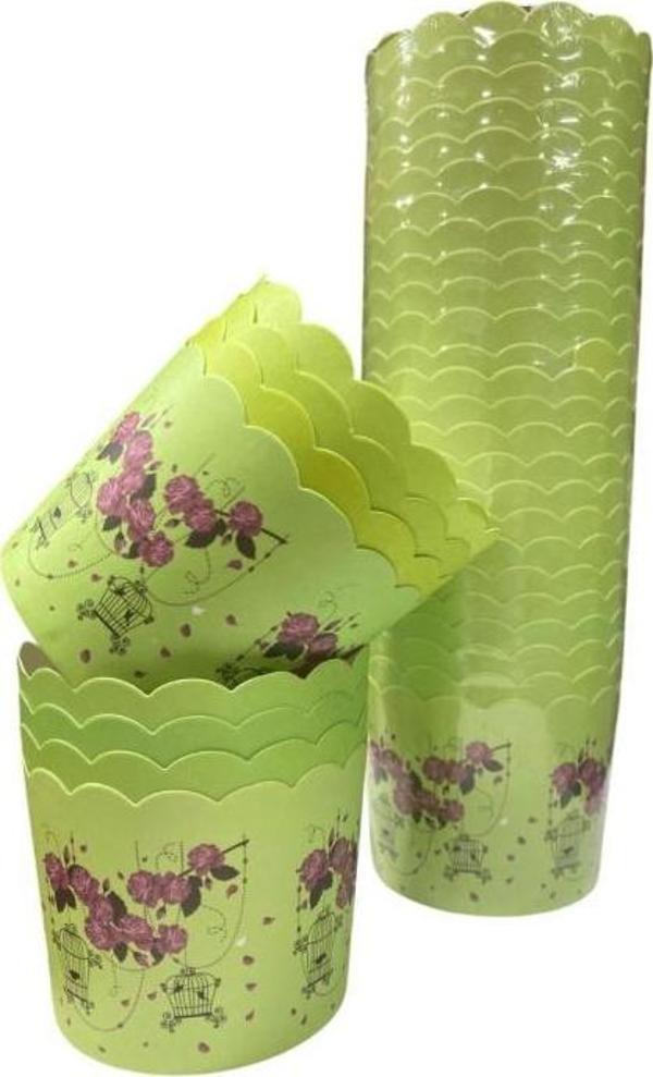 Cupcake/Muffin /Suffle Kek Kapsülü Çiçekli 25 li - Image 1