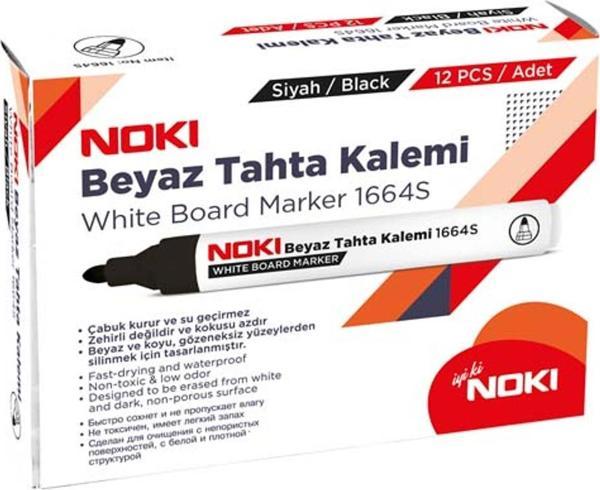 Noki Doldurulabilir Beyaz Tahta Kalemi Siyah 12 Adet - Image 1
