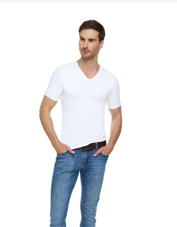 TUTKU ELİT 1303 ERKEK ELASTAN V YAKA ATLET 6 ADET - Image 1