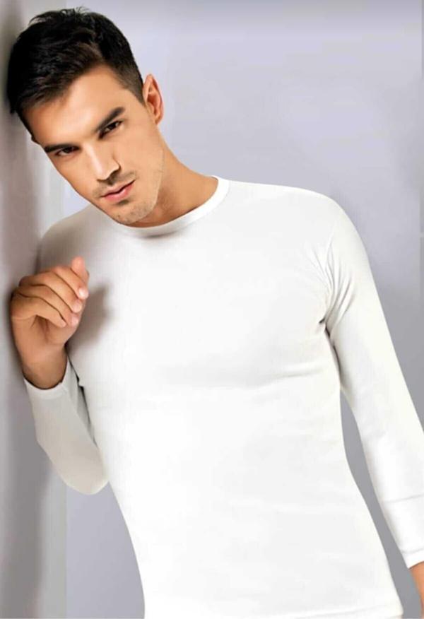 TUTKU ELİT 1302 ERKEK ELASTAN UZUN KOL O YAKA ATLET 3 ADET - Image 1