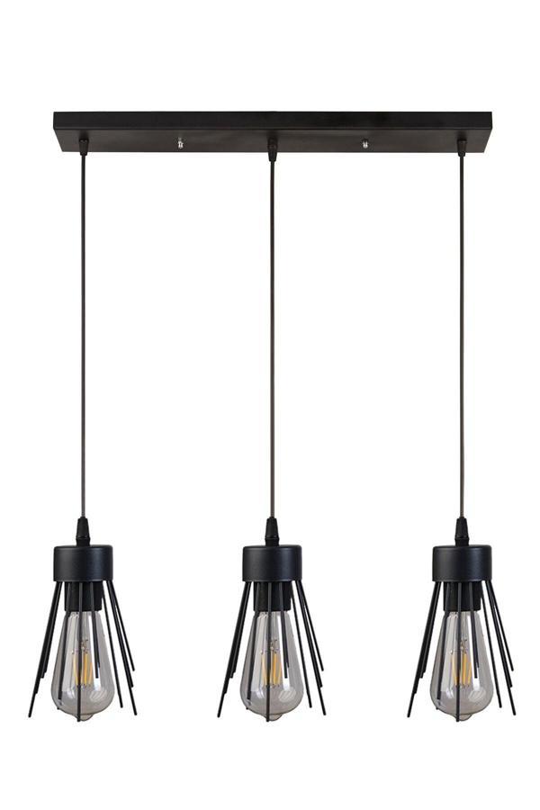 Afrodit Modern Tasarım Yatak Odası Mutfak Salon Siyah Sıralı Renk 3 Lü Avize - Image 1