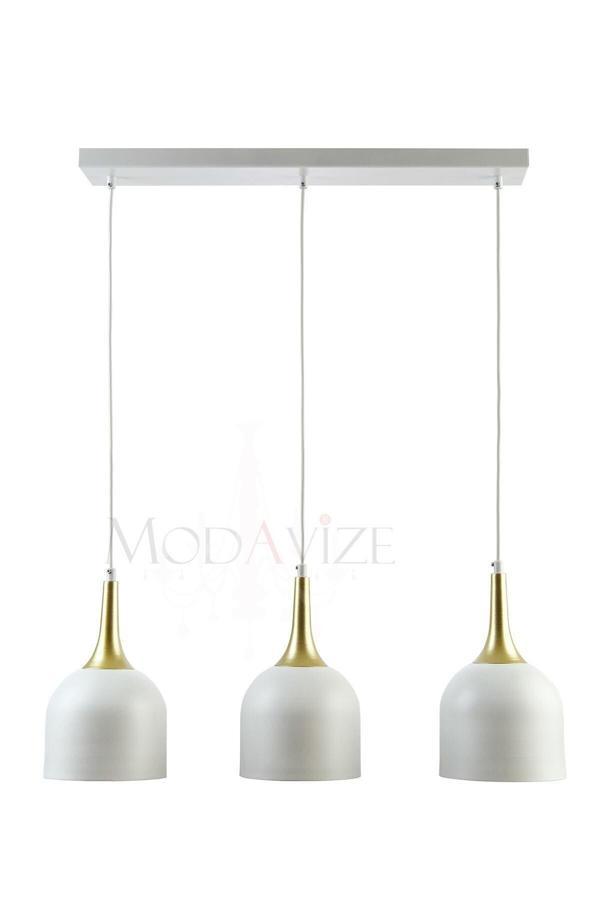 Reına Modern Salon - Mutfak - Cafe Tasarım Metal Başlık Tekli Ikili Üçlü Sıralı Avize - Image 1