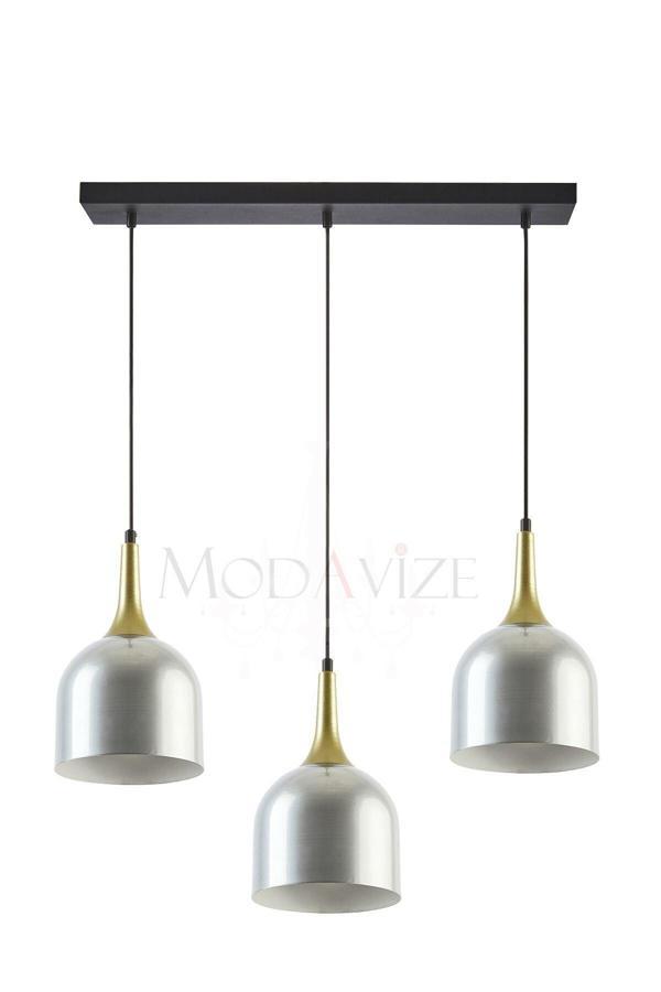 Reına Modern Salon - Mutfak - Cafe Tasarım Metal Başlık Tekli Ikili Üçlü Sıralı Avize - Image 1