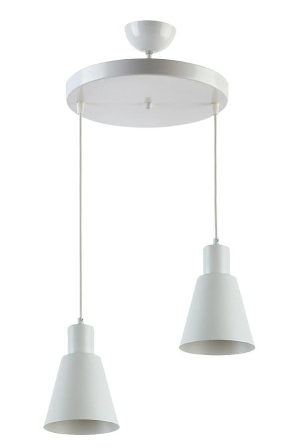 Pera Özel Tasarım Modern Dekoratif Cafe Mutfak Salon Beyaz Renk 2 Li Sarkıt Avize - Image 1