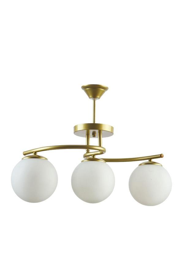 Linda Modern Salon - Mutfak - Yatak Odası Kapalı Globe Camlı Üçlü Avize - Image 1